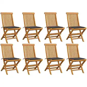 ManoMano Gartenstühle mit Anthrazit Kissen 8 Stk. Gartensessel Massivholz Teak vidaXL Angebot