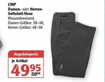 Globus Cmp Damen- Oder Herren-softshell-hose Angebot