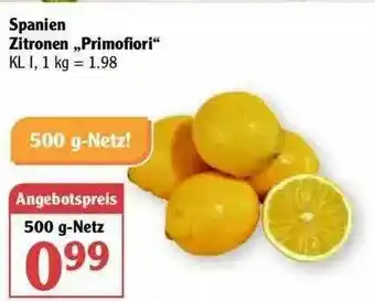 Globus Spanien Zitronen „primofiori” Angebot