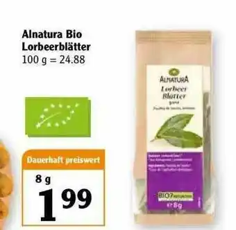 Globus Alnatura Bio Lorbeerblätter Angebot