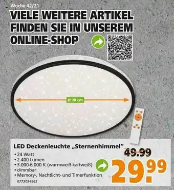 Globus Baumarkt Led-deckenleuchte „sternenhimmel” Angebot