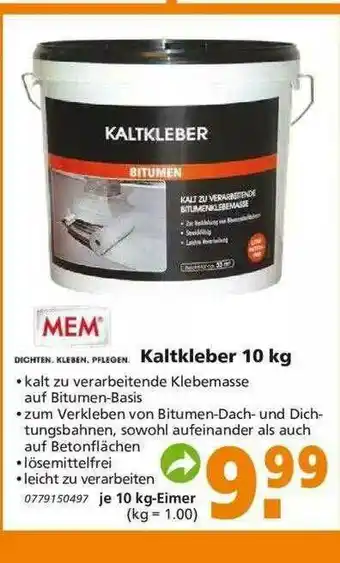 Globus Baumarkt Mem Kaltkleber 10kg Angebot