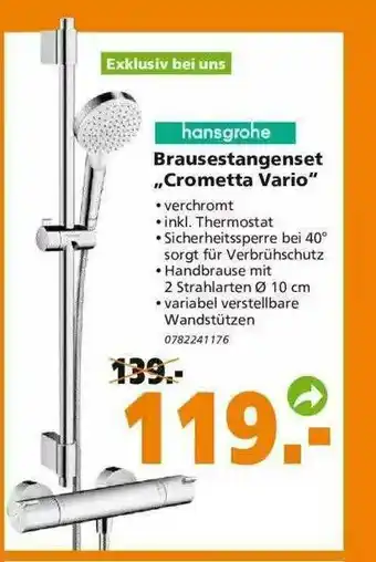 Globus Baumarkt Hansgrohe Brausestangenset „crometta Vario” Angebot