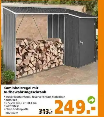 Globus Baumarkt Kaminholzregal Mit Aufbewahrungsschrank Angebot