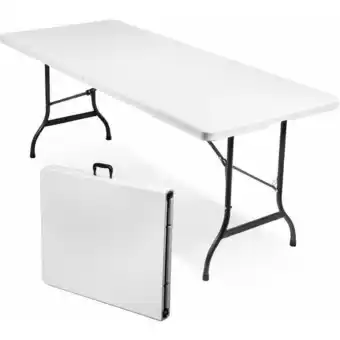 ManoMano Iperbriko - Faltbarer Klapptisch aus weißem Harz 180x70x74 Angebot