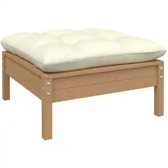 ManoMano Bonnevie - Gartenhocker mit Creme Kissen Honigbraun Massivholz Kiefer vidaXL574035 Angebot