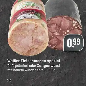 E-Center Weißer Fleischmagen Spezial Oder Zungenwurst Angebot