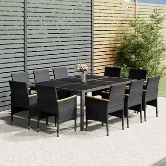 ManoMano Bonnevie - 11-tlg. Gartenmöbel Set Sitzgruppe Garten mit Tisch und Stühlen - Poly Rattan Grau BV372975 Angebot