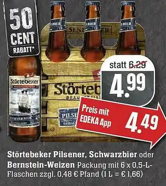 E-Center Störtebeker Pilsener Schwarzbier Oder Bernstein-weizen Angebot