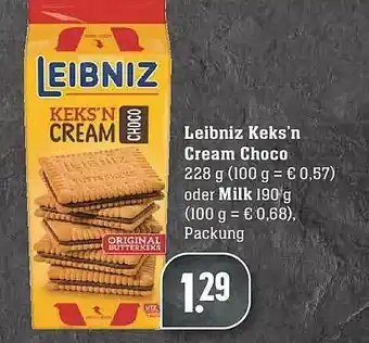 E-Center Leibniz Keks'n Cream Choco Oder Milk Angebot