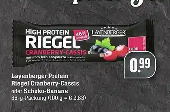 E-Center Layenberger Protein Riegel Cranberry-cassis Oder Schoko-banane Angebot