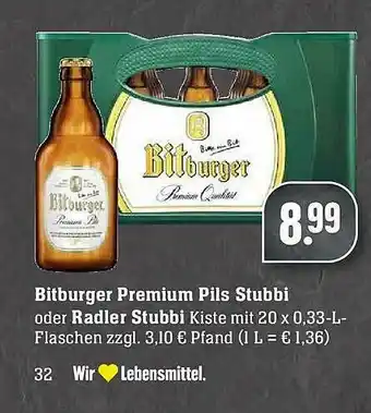 E-Center Bitburger Premium Pils Stubbi Oder Radler Stubbi Angebot