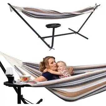 ManoMano Outdoor Hängemattengestell ohne Hängematte Garten Gestell bis Steel hammock frame Mit Getränkehalter 290×100×135cm Angebot