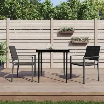 ManoMano 2 Stk. Gartenstühle Garten Balkon Terrasse Outdoor Sessel Gartenmöbel Schwarz 54x62,5x89 cm Poly Rattan BZRBD526298 Maisonchi Angebot