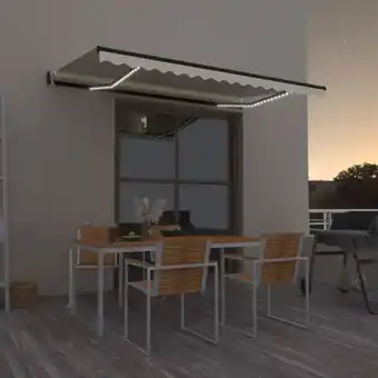 ManoMano Automatische Markise mit led & Windsensor, Gelenkarmmarkise, Sonnenmarkise 400x350 cm Creme KLI29269 Maisonchic Angebot