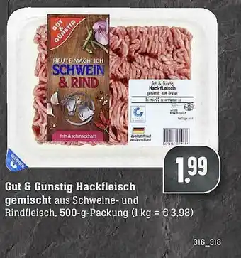 E-Center Gut & Günstig Hackfleisch Gemischt Angebot