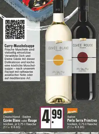 E-Center Demeter Deutschland - Baden Cuvée Blanc Oder Rouge Italien Perla Terra Primitivo Angebot