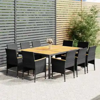 ManoMano Maisonchic - 11-tlg. Garten-Essgruppe Gartenmöbel Set Terrassen/Balkon/Outdoor-Essgruppe Poly Rattan Grau ETHJ237916 Angebot