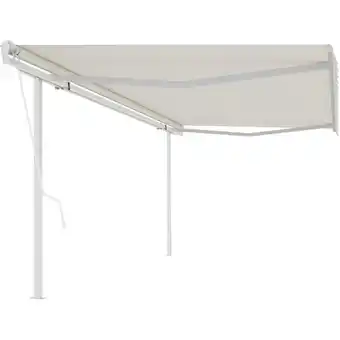 ManoMano Gelenkarmmarkise Automatisch Windfest Sonnenmarkise Einziehbare Markise mit Pfosten 5x3,5 m Cremeweiß FBDSC403050 Maisonchic Angebot