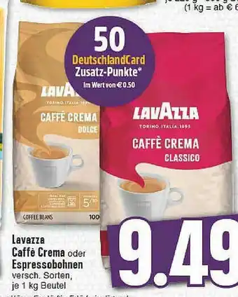 E-Center Lavazza Caffè Crema Oder Espressobohnen Angebot