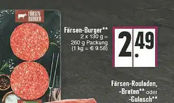 E-Center Färsen-burger Färsen-rouladen -graten Oder -gulasch Angebot