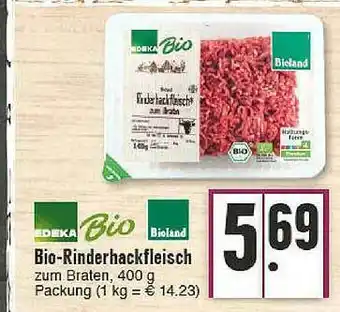 E-Center Edeka Bio Bioland Bio-rinderhackfleisch Angebot