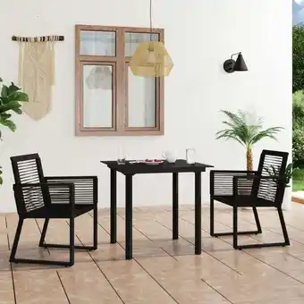 ManoMano Bonnevie - 3-tlg. Garten-Essgruppe,Gartenmöbel Set pvc Rattan Schwarz vidaXL Angebot