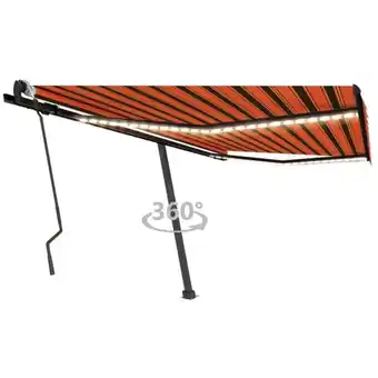 ManoMano Gelenkarmmarkise Einziehbar Windfest Sonnenmarkise Einziehbare Markise mit led 400x300 cm Orange und Braun RGDCH778285 Maison Angebot