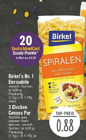 Edeka Birkel's No.1 Eiernudeln Oder 3 Glocken Genuss Pur Angebot