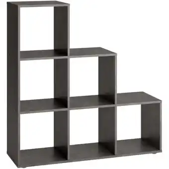 ManoMano Raumteiler-Regal, Bücherregal, Standregal Stellwand Doppelseitiges mit 6 Fächern Matera-Grau NMKS66529 Maisonchic Angebot