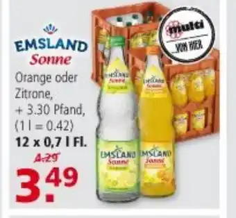 Multi Markt Emsland Sonne Orange oder Zitrone 12x0,7L Angebot