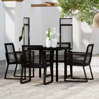 ManoMano 5-tlg. Garten-Essgruppe Gartenmöbel Set Terrassen/Balkon/Outdoor-Essgruppe Schwarz ETHJ456733 Maisonchic Angebot