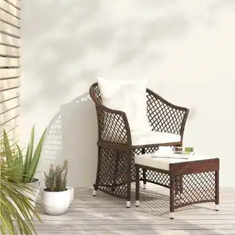 ManoMano Maisonchic - 2-tlg. Garten-Lounge-Set, Gartenmöbel, Sitzgruppe Gartenset mit Kissen Braun Poly Rattan LLOAQ983327 Angebot