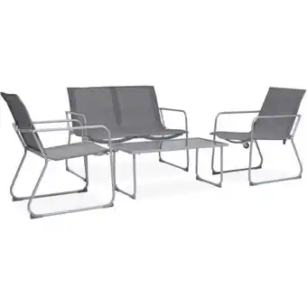 ManoMano Maisonchic - 4-tlg. Garten-Lounge-Set, Gartenmöbel, Sitzgruppe Gartenset Stoff und Stahl Grau LLOAQ392247 Angebot