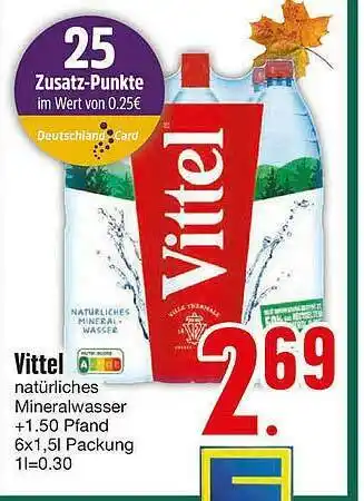 Edeka Vittel Natürliches Mineralwasser Angebot