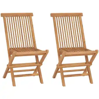 ManoMano 2er Set Gartenstühle Klappbare Gartensessel - Balkonstühle Massivholz Teak BV638284 Bonnevie Angebot