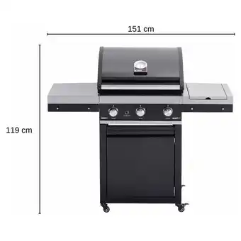 ManoMano Grandhall Gasgrill Premium G3 Trolley Grill Gas Garten Gartenkamin Kamin 17,4 kW 'Ohne Abdeckhaube' Angebot