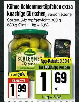 Edeka Kühne Schlemmertöpfchen Extra Knackige Gürkchen Angebot