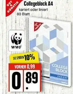 Edeka Collegeblock A4 Angebot