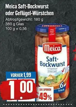 Edeka Meica Saft-bockwurst Oder Geflügel-würstchen Angebot