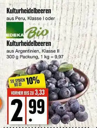 Edeka Kulturheidelbeeren Oder Edeka Bio Kulturheidelbeeren Angebot