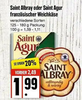 Edeka Saint Albray Oder Saint Agur Französischer Weichkäse Angebot