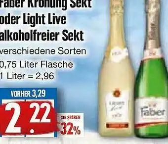 Edeka Frischemarkt Faber Krönung Sekt Oder Light Live Alkoholfreier Sekt Angebot