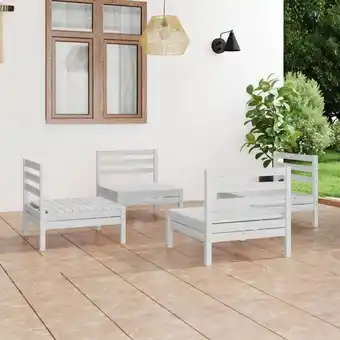 ManoMano 4-tlg. Garten-Lounge-Set Gartenmöbel-Set Terrassen-Sitzgruppe Weiß Kiefer Massivholz ZDEH96081 Maisonchic Angebot