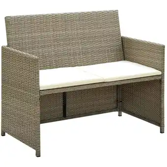 ManoMano Bonnevie - 2-Sitzer-Gartensofa mit Polstern Beige Poly Rattan vidaXL81373 Angebot