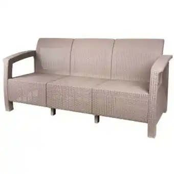 ManoMano MONTANA LUXURY 3er Gartenbank in Rattanoptik Cappucino HxBxT 80x175x70cm UV- & Witterungsbeständig Sofa Bank Balkonbank Dreis Angebot