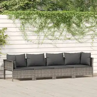 ManoMano 4-tlg. Garten-Lounge-Set Gartenmöbel-Set Terrassen-Sitzgruppe mit Kissen Grau Poly Rattan ZDEH82223 Maisonchic Angebot