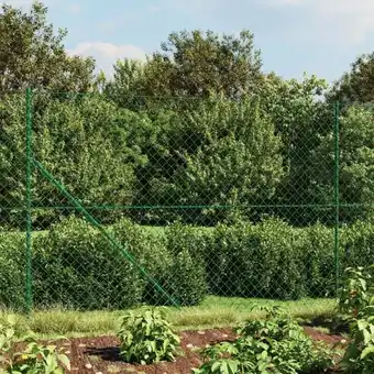 ManoMano Bonnevie - Maschendrahtzaun,Wildzaun,Forstzaun,Drahtgitter mit Bodenhülsen Grün 1,4x10 m NVENC482276 Angebot