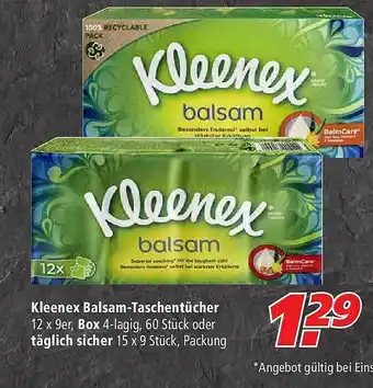 Marktkauf Kleenex Balsam-taschentücher Box Oder Täglich Sicher Angebot