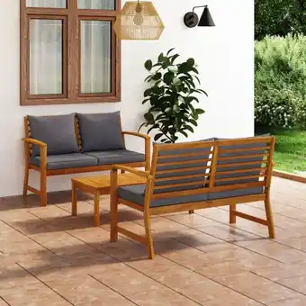 ManoMano 3-tlg. Garten-Lounge-Set Gartenmöbel-Set Terrassen-Sitzgruppe mit Auflagen Massivholz Akazie ZDEH74820 Maisonchic Angebot